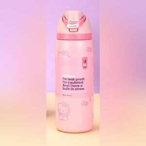 Hello Kitty Pink Insulated Owala Bottle with Straw